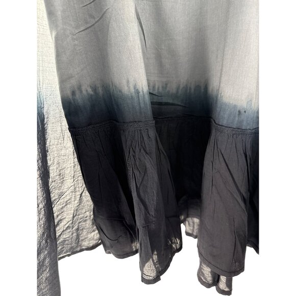 Long Tall Sally Dip-Dye Gray & Black Maxi Skirt ruffle petticoat size 14 - Picture 2 of 12